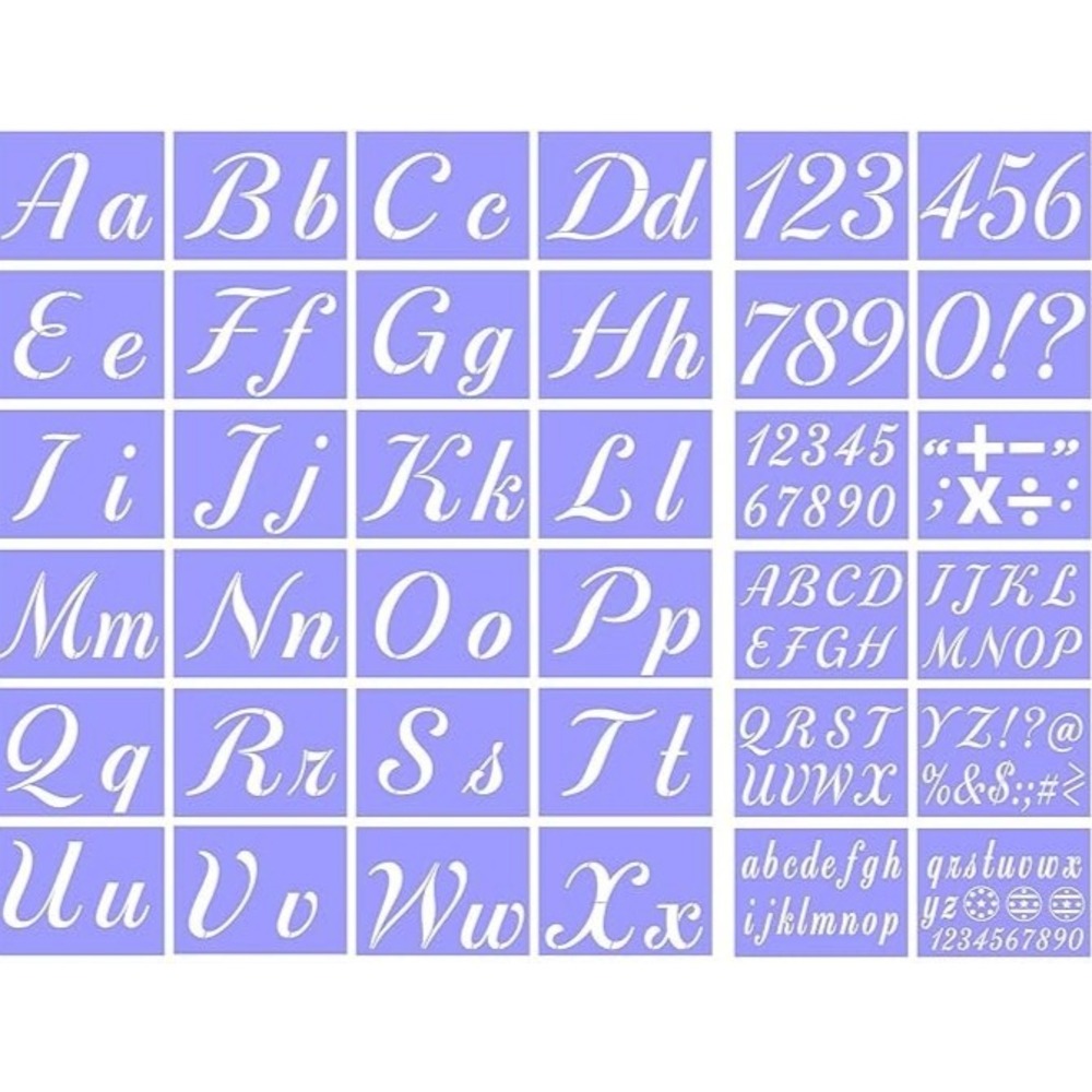 BIG KLAUSS Letter Stencils for Painting on Wood - Alphabet Stencils with Calligr